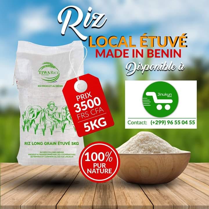 tiwa rice le riz étuvé 100% made in Benin Commomons Local